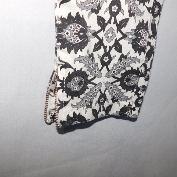 Zara Premium Denim Collection Women's 4 Skinny Cropped Thistle Pattern Jeans NEW - Picture 9 of 13